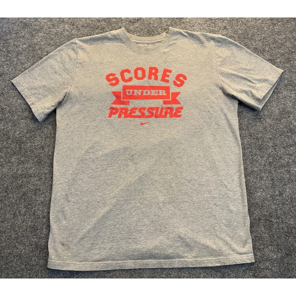 Nike Scores Under Pressure T Shirt Men's Size XL Gray Graphic Tee